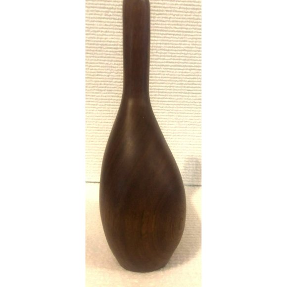 Vintage Hand Turned Walnut Bud Vase, Wood, Mid Century Modern - Picture 2 of 7